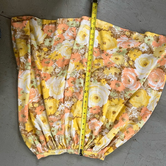 Vintage Floral Yellow and White Skirt and Tank Dress Set Easter - Picture 8 of 11